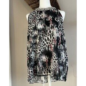 Women’s Jennifer Lopez High Neck Tank Top XL Jlo Pearl Rhinestone Jeweled Bling